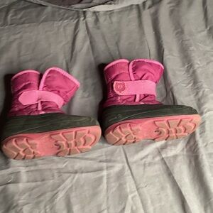 Kamik Fuchsia and Black Kids Snow Boots